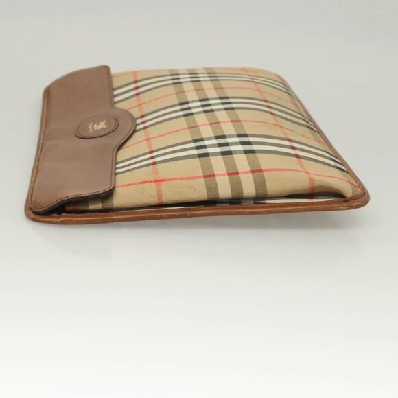 Burberrys Nova Check Document case Clutch Bag Canvas Beige Auth BA3443 - Picture 4 of 16
